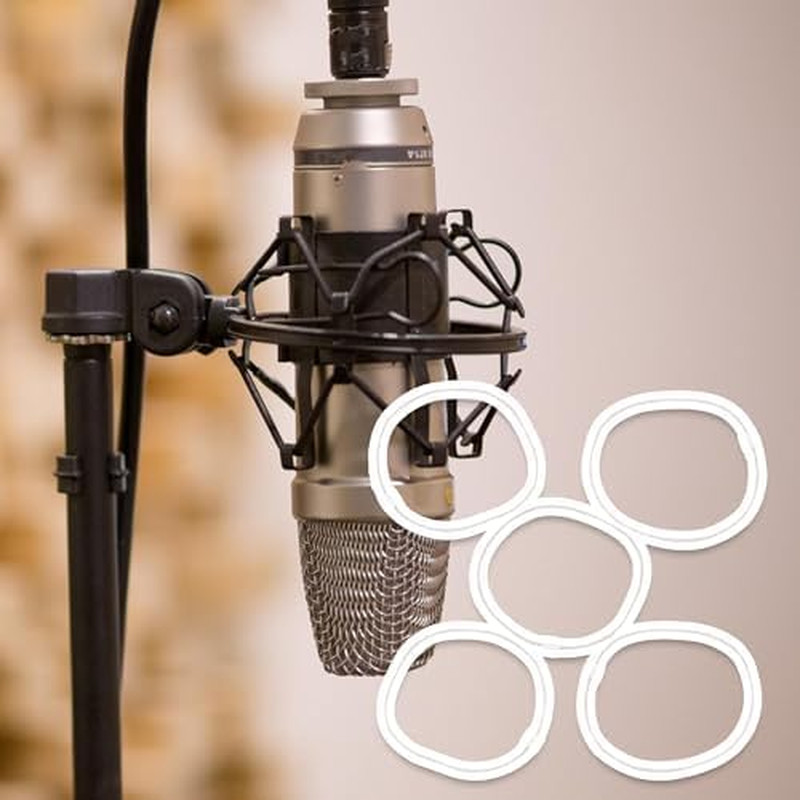 5Pcs Elastic Bands Replacement for U87 Microphone Mount Holder Clamp Clip Gray