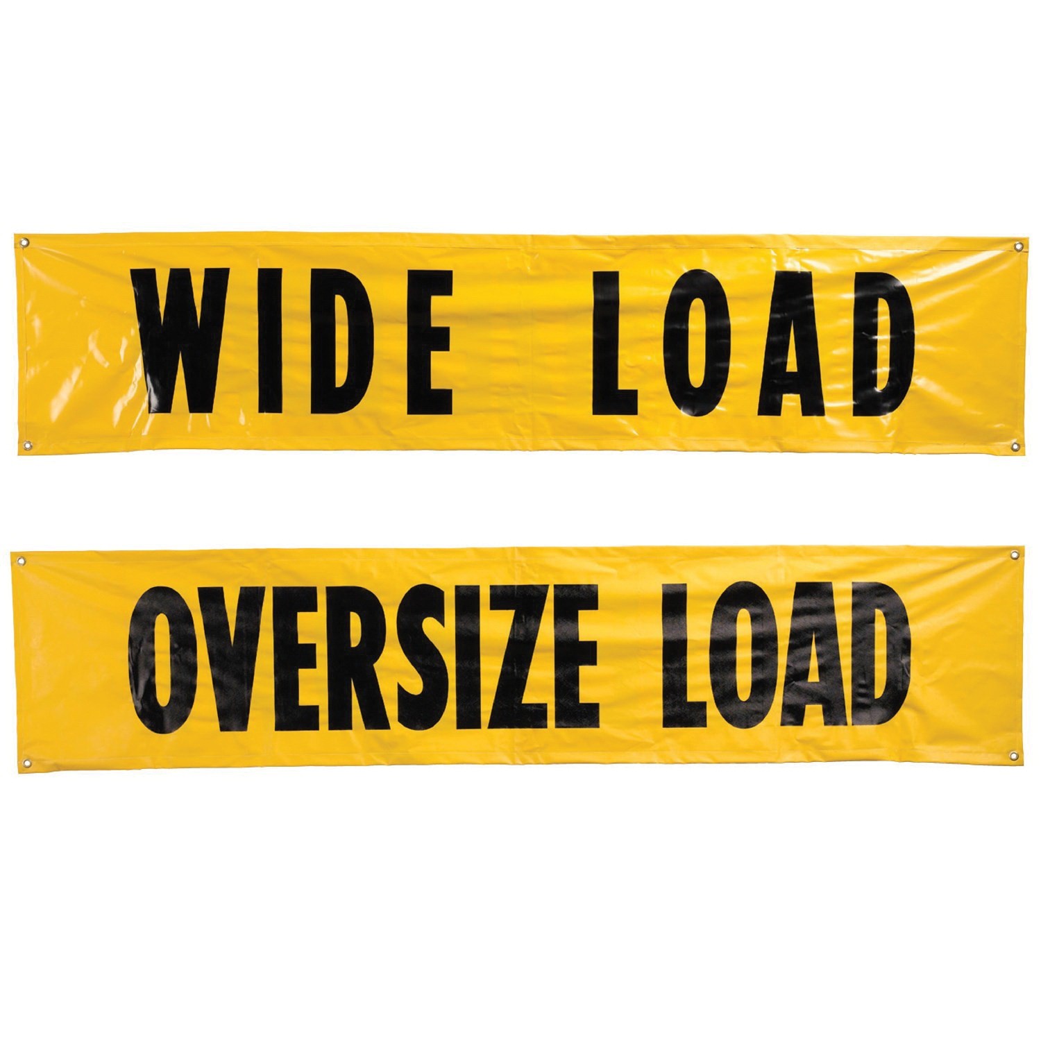 REVERSIBLE 14" X 72" WIDE LOAD OVERSIZE LOAD SIGN WITH GROMMETS 4 POLY ROPES
