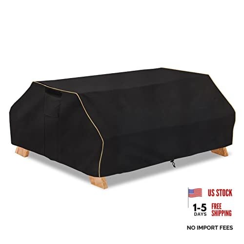 70 / 72 Inch Waterproof Picnic Table Cover With Bench 6Ft-70/72in（Black）