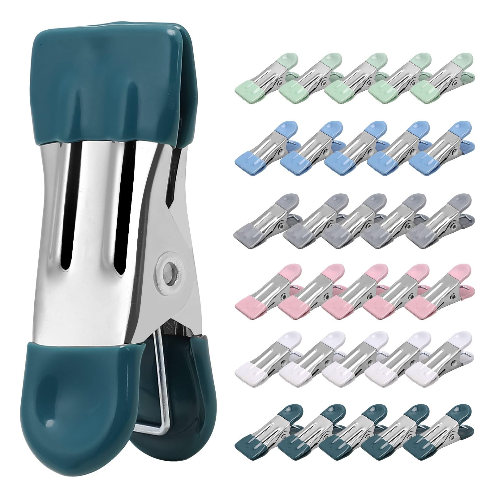 Heavy Duty Metal Clothes Pins 30 Pack 2 Inch Rubber Coated Clips Food Bag Photo