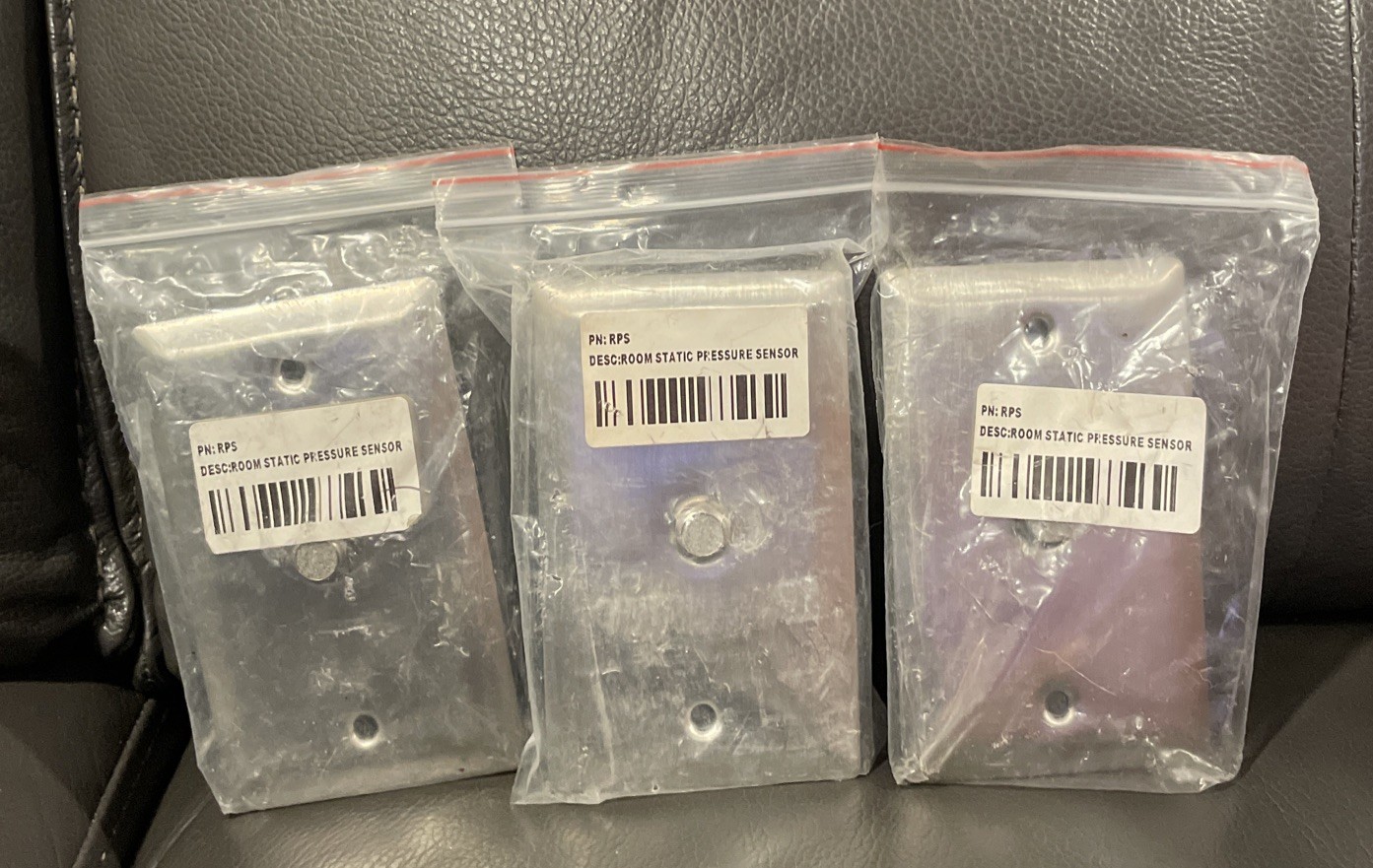 Lot Of 3 NEW Chrome Room Static Pressure Sensor Plate RPS Kit w Screws [X}