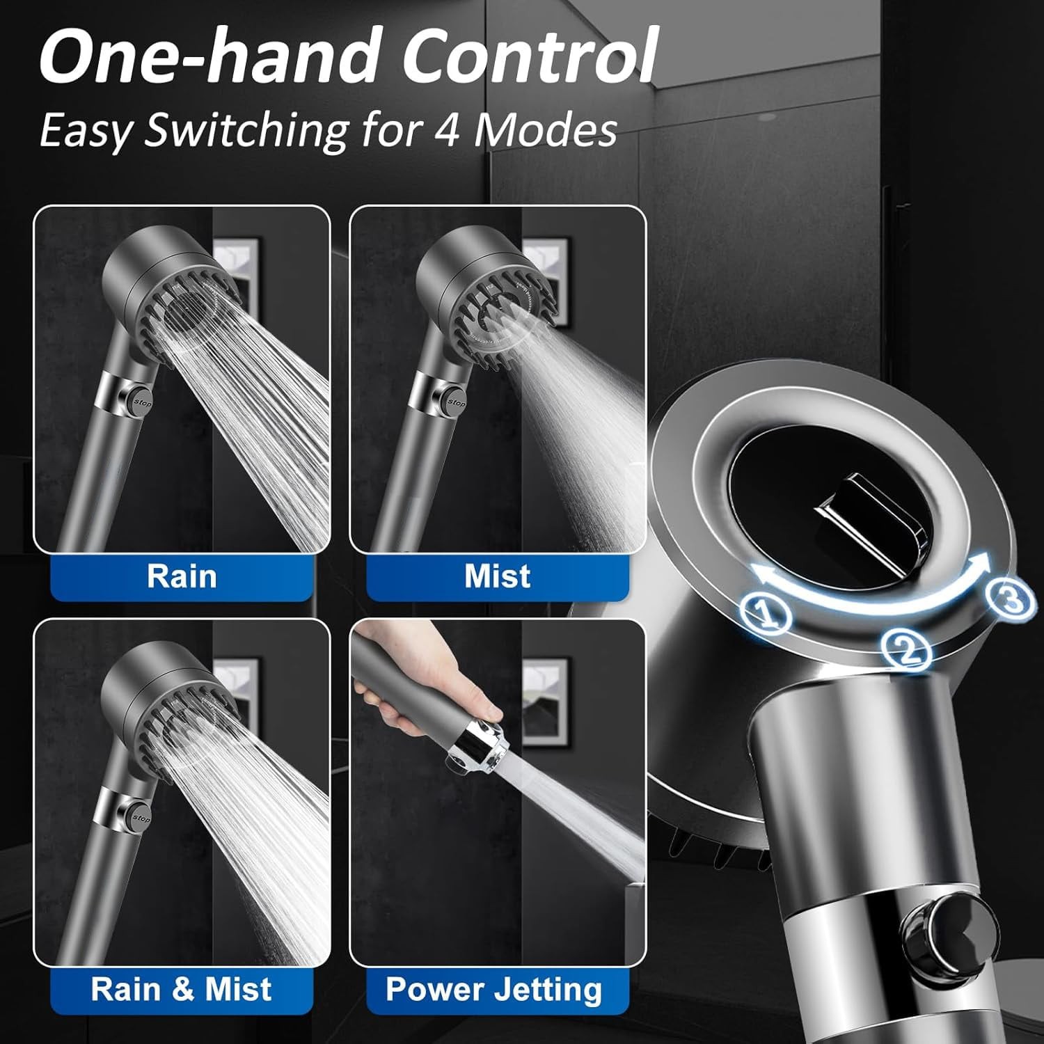 2-Pack High Pressure Filtered Handheld Shower Head Set, 12 Replaceable Filters