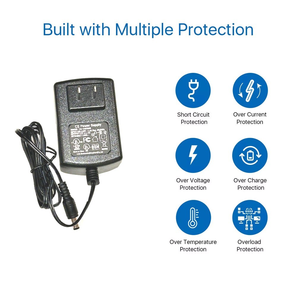 [UL List] Power Adapter for IR Security Camera 12V 2A CCTV Security DVR