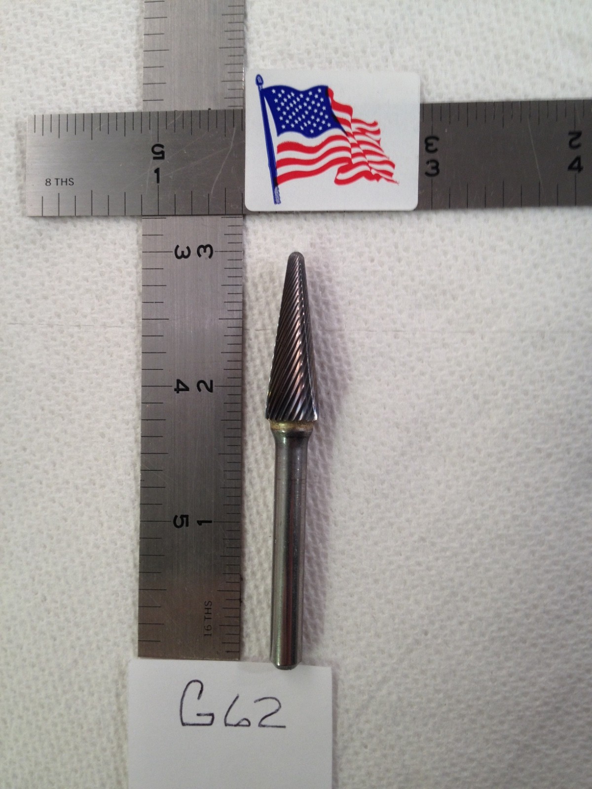 1 NEW FALCON / SGS 1/4" SHANK CARBIDE BURR SL-3 SINGLE CUT. FINE CUT. CONE (G62)