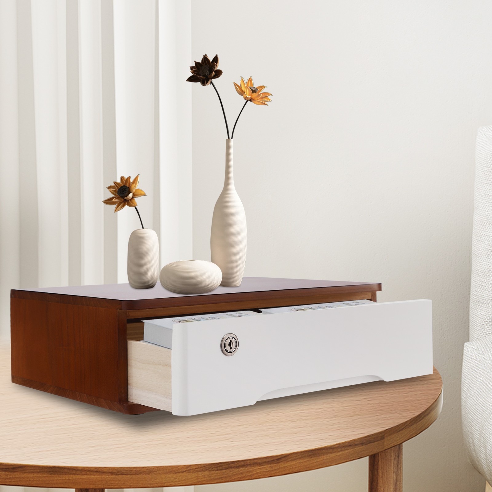 Single Ayer Drawers Desktop Storage Box Bedroom Furniture Wooden Jewelry Boxes