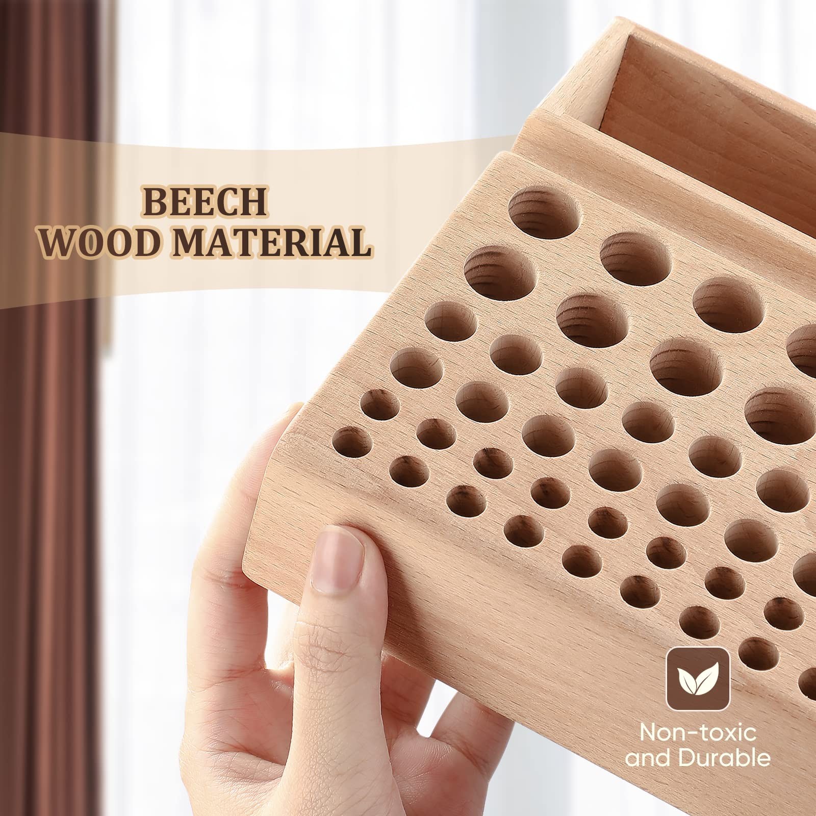 Joyibay 2 PCS Wooden Leather Tool Holders, Wooden Leather Craft Tools Rack St...