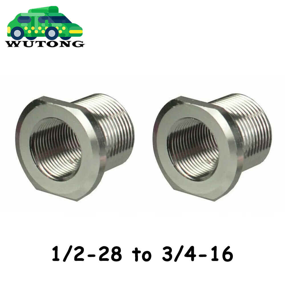 2 Pack Stainless Steel Premium Thread Adapter Convert 1/2x28 to 3/4x16