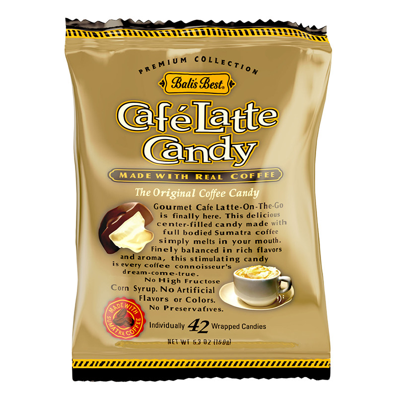 BALI'S BEST CAFE LATTE CANDY- Made With Real Coffee 5.3 Oz.