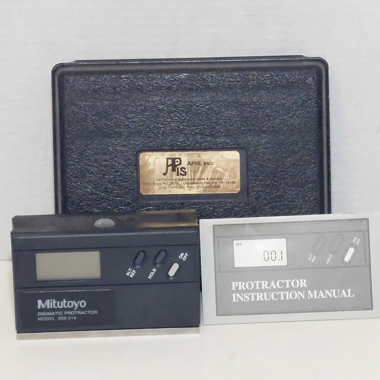 Mitutoyo Digital Digimatic Protractor Model 950-314 w/Instruction & Case Japan