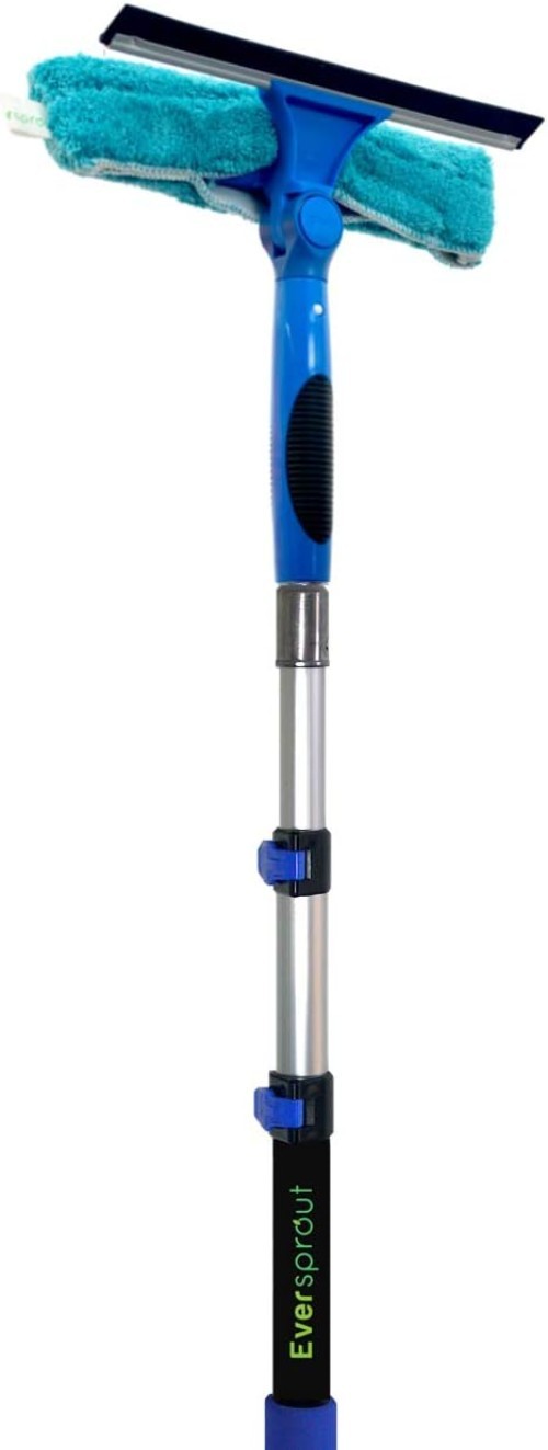 10-Inch Swivel Squeegee with Microfiber Scrubber - Ultimate Window Cleaning Kit