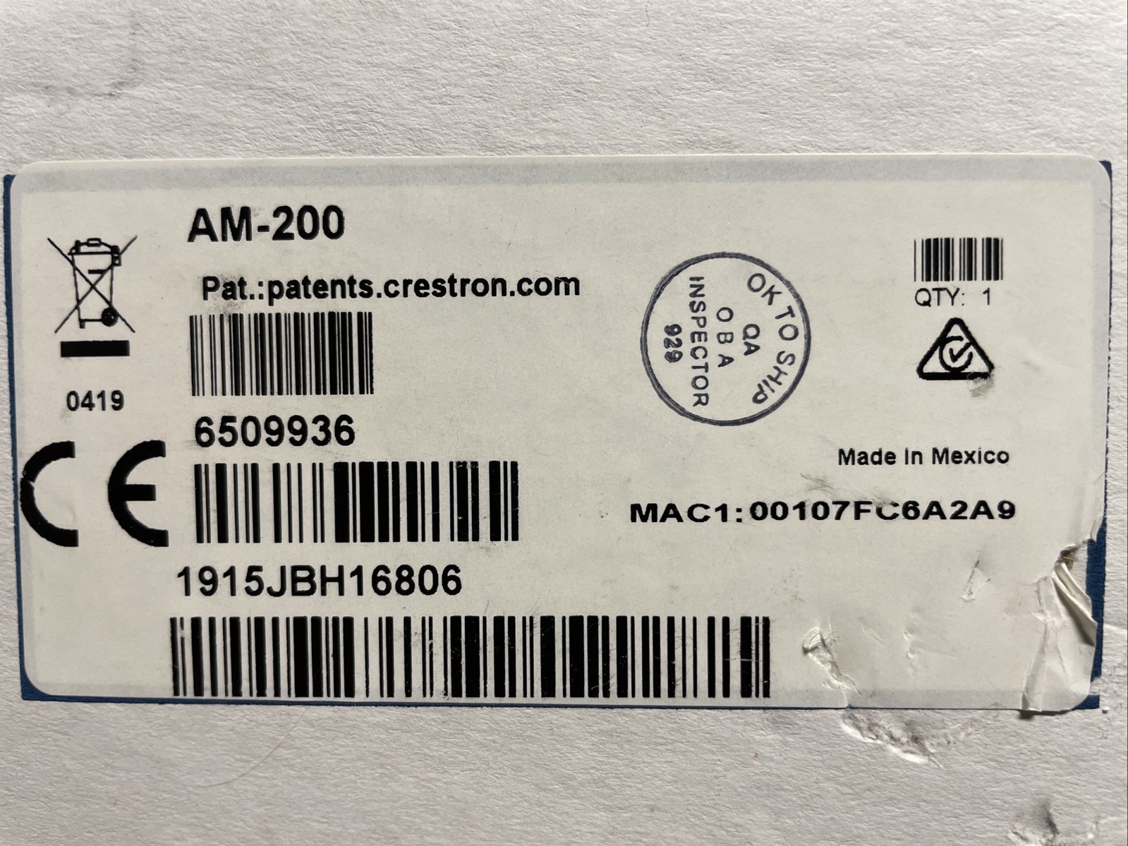 Crestron AM-200 AirMedia Presentation System 200 Wireless HDMI - New