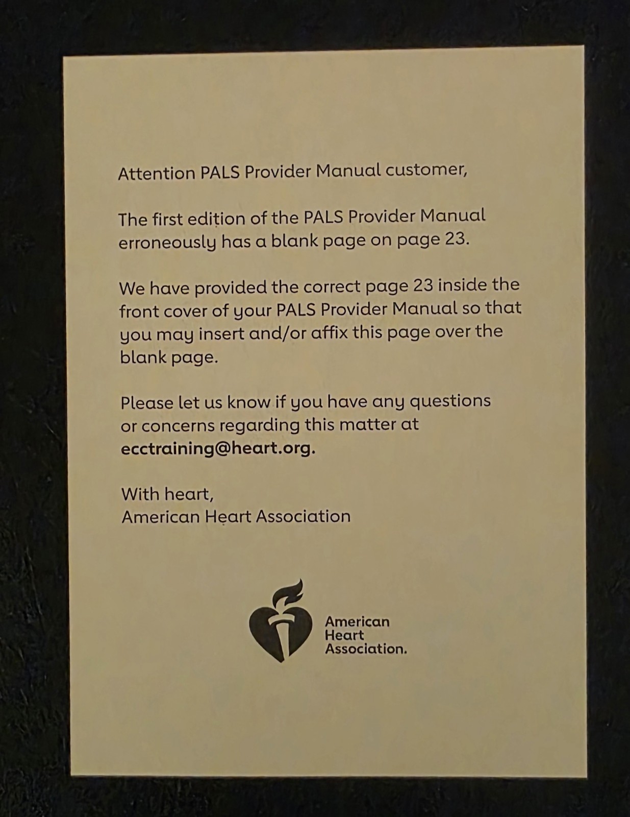 2025 AHA PALS Provider Manual Latest Guidelines + Reference Card Included
