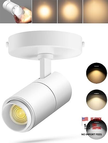 3-Color Zoomable Ceiling Spot Lights Indoor Flush Mount Adjustable 10W White