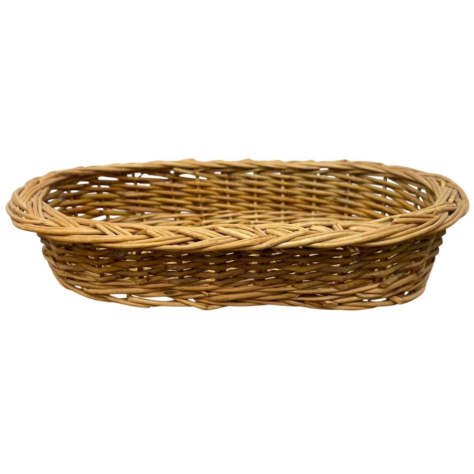 Woven Wicker Basket Oval Farmhouse Bread Serving Rustic 10.5x7
