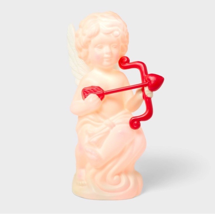 Valentines Blow Mold Cupid Heart Bow Battery Light Up LED Plastic Spritz Target