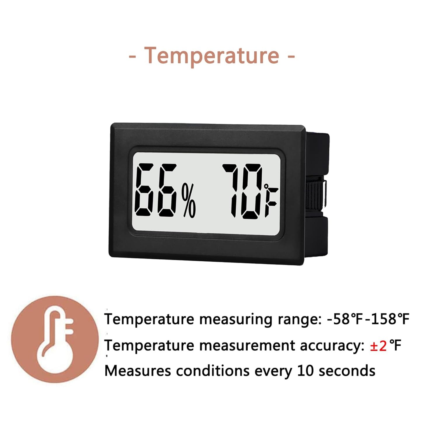 6 Pack Mini Small Digital Hygrometer Thermometer Indoor Temperature and Black