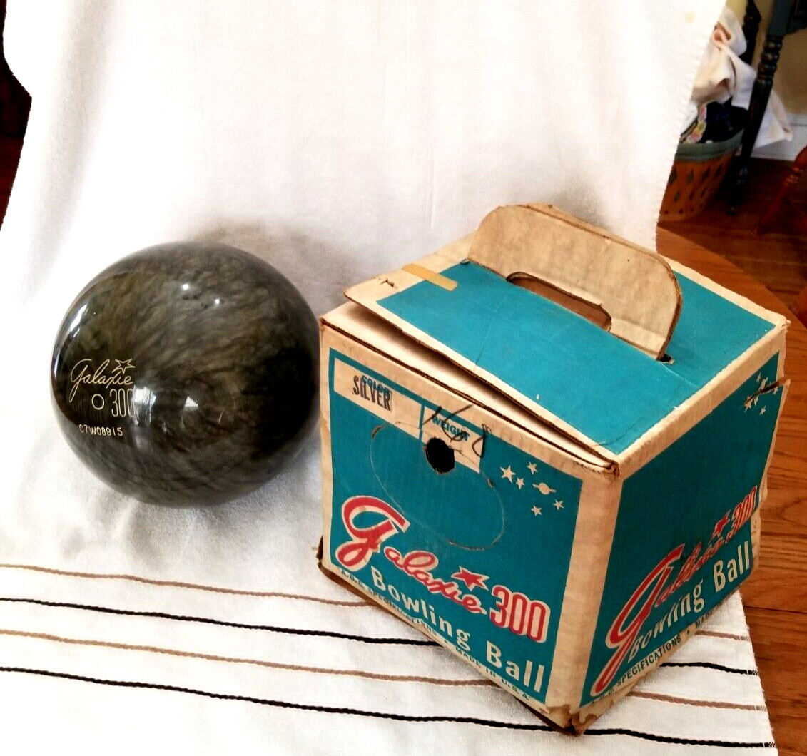 Vintage Ebonite Galaxie 300 UNDRILLED silver Bowling Ball 16 Lbs