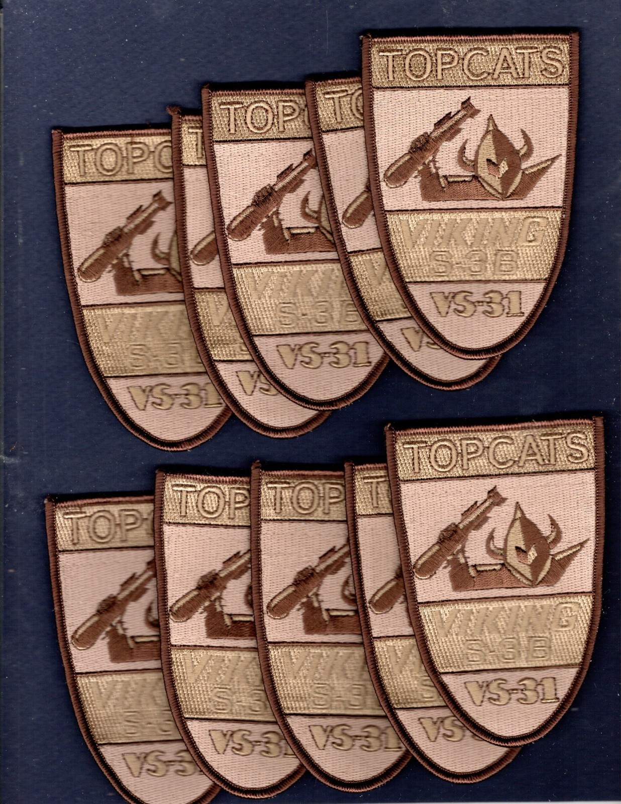 Dealer Lot VS-31 TOPCATS US NAVY S-3B S-3 VIKING Squadron Desert Patch Set of 10