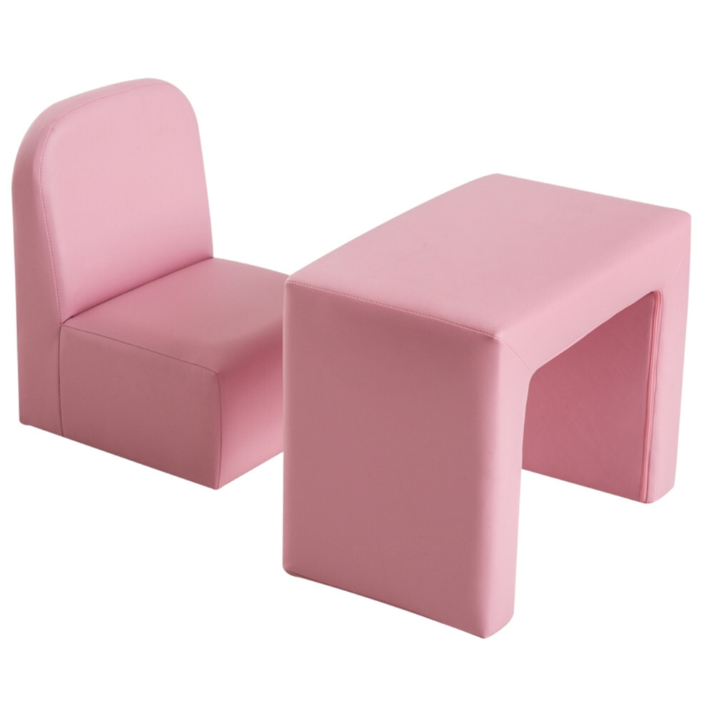 2-in-1 Multifunctional Kids Sofa Pink