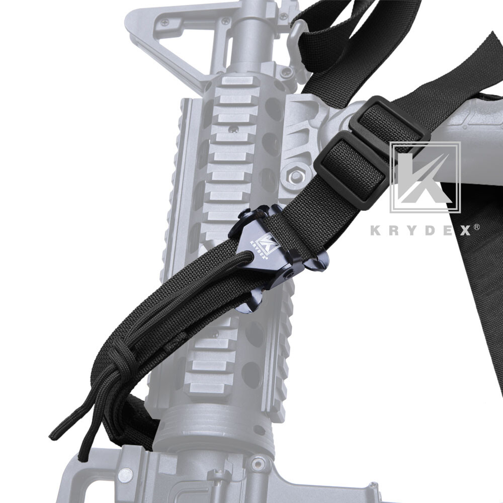 KRYDEX MK2 Sniper Sling Padded Lightweight Quick Tactical Strap 2 Point Black