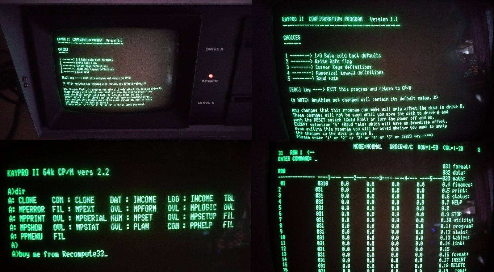 Kaypro II (2) System/bootdisk 5 DISKS (basic) games, The Word+, ProfitPlan CP/M