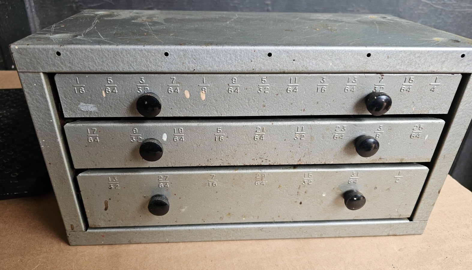 INDIVIDUAL SLOTTED 3 Drawer STACKABLE Parts Cabinet  26 slots 1/16  1/2 Dividers