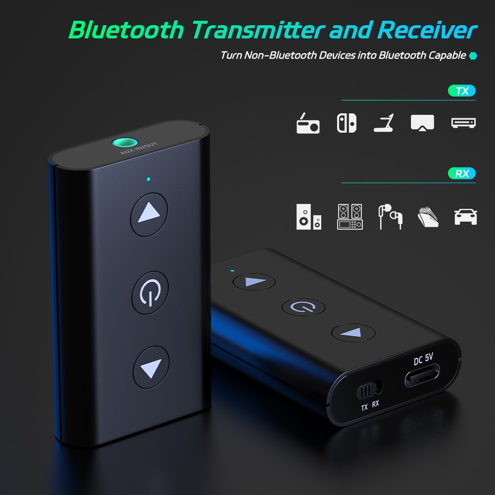 GTMEDIA Wireless Bluetooth 5.1 Audio Transmitter Receiver Adapter for Airplane
