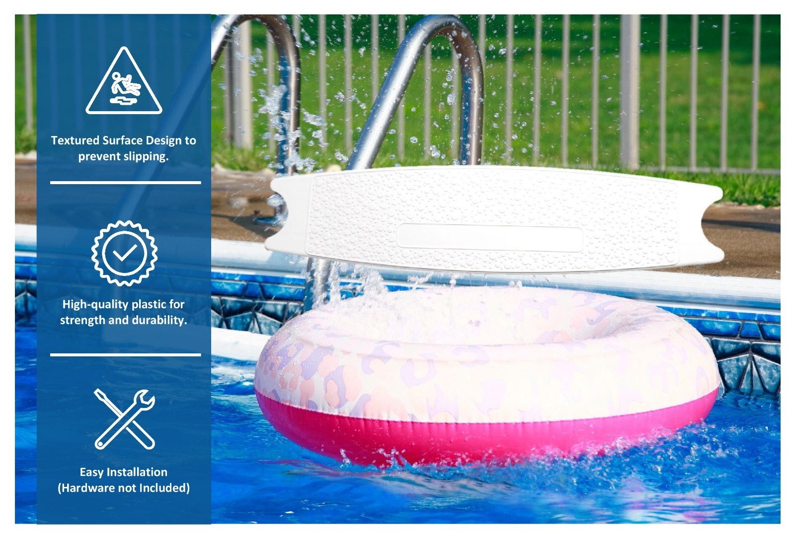 6) Hydrotools 87901 Swimming Pool Molded Plastic Replacement Ladder Rung Steps