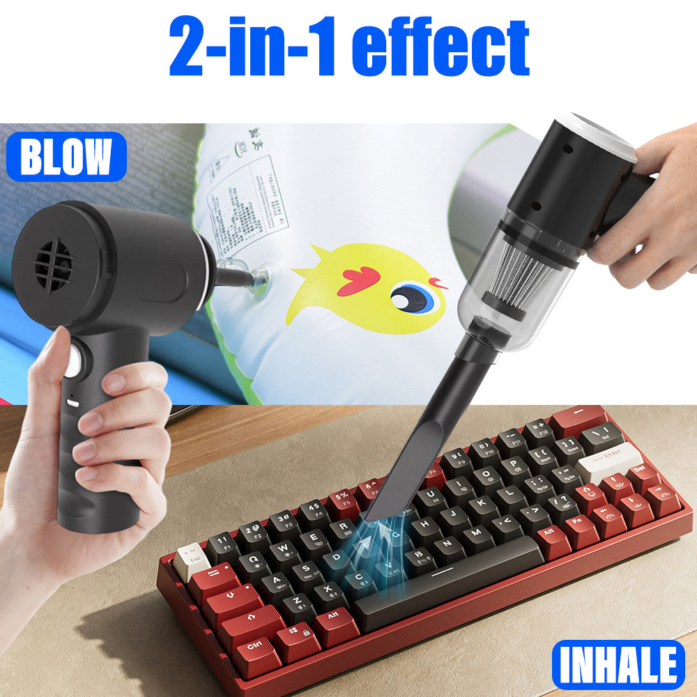Compressed Air Duster Rechargeable Computer Vacuum Cleaner for PC Keyboard Toys