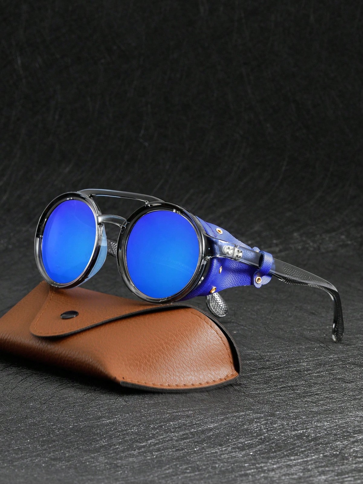 Windproof Steampunk Round Glasses – Vintage Unisex Fashion for Cycling & Riding