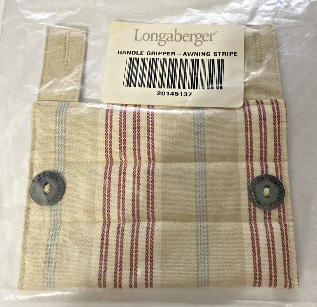 NEW Longaberger Basket Handle Gripper - Awning Stripe, New - Free Shipping