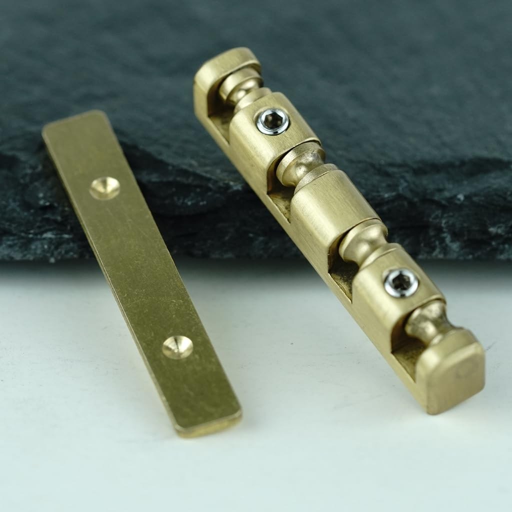 Guyker 4 String Bass Guitar Nut, Height Adjustable 38mm Brass Roller Nut Spli...