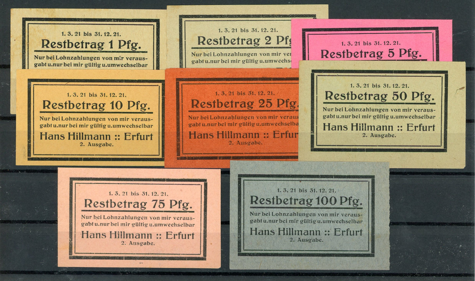 Erfurt 8 Bills Emergency Money / Hans Hillmann 2/20310