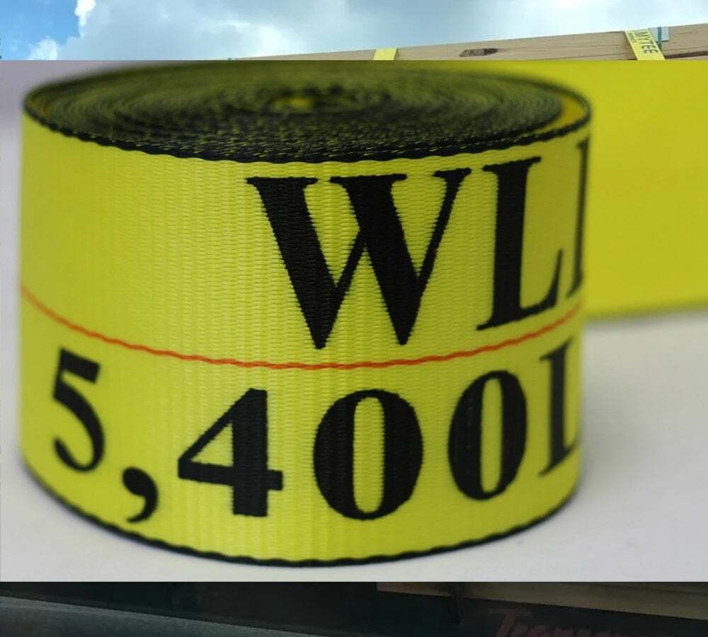 (10 Pack) 4"x27' Winch Straps w/flat hook, WLL 5400 Flatbed Tie Down Strap