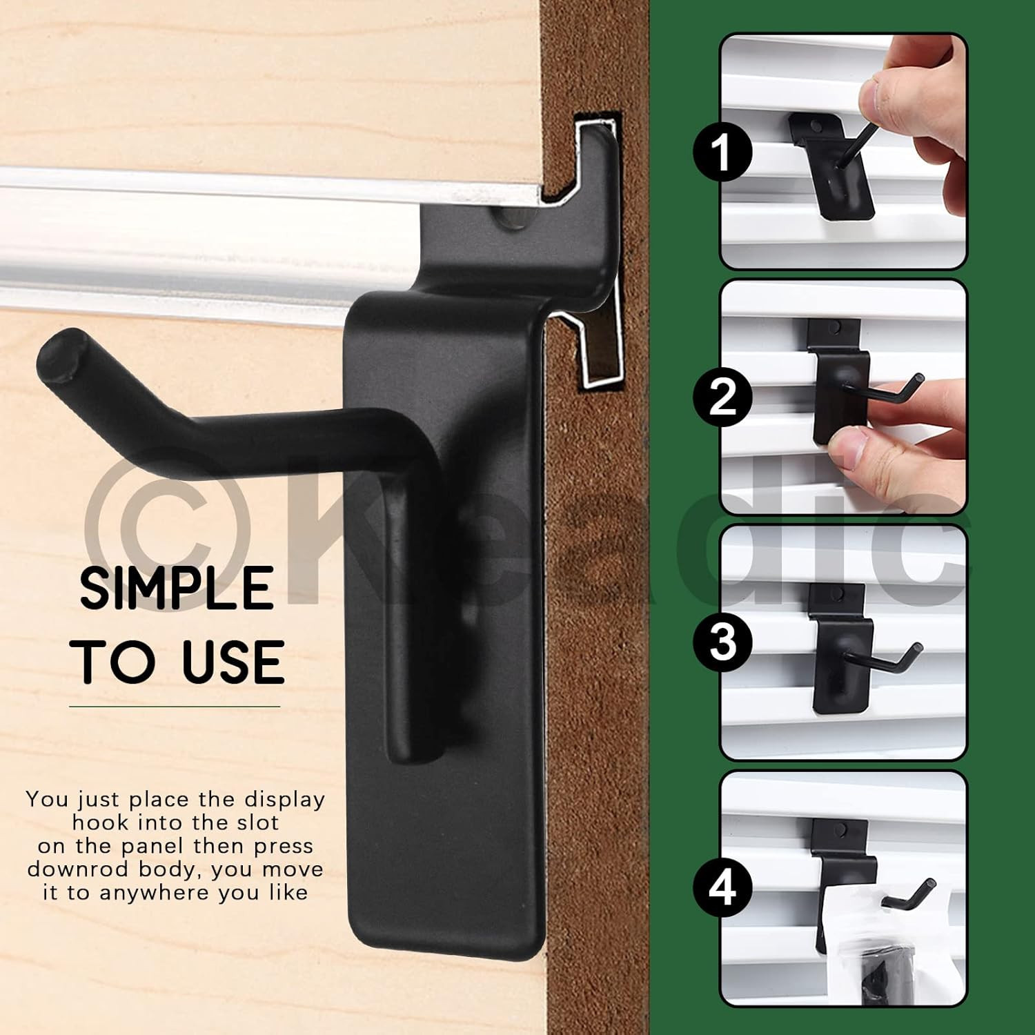 20Pcs 2” Slatwall Hooks Set Heavy Duty Slat Wall Shelf Brackets Hanging Hook Peg
