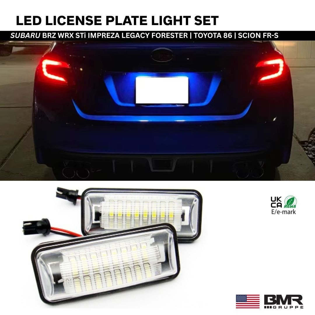 LED License Plate Light (2pc) Plug-N-Play for Subaru BRZ WRX Impreza Crosstrek
