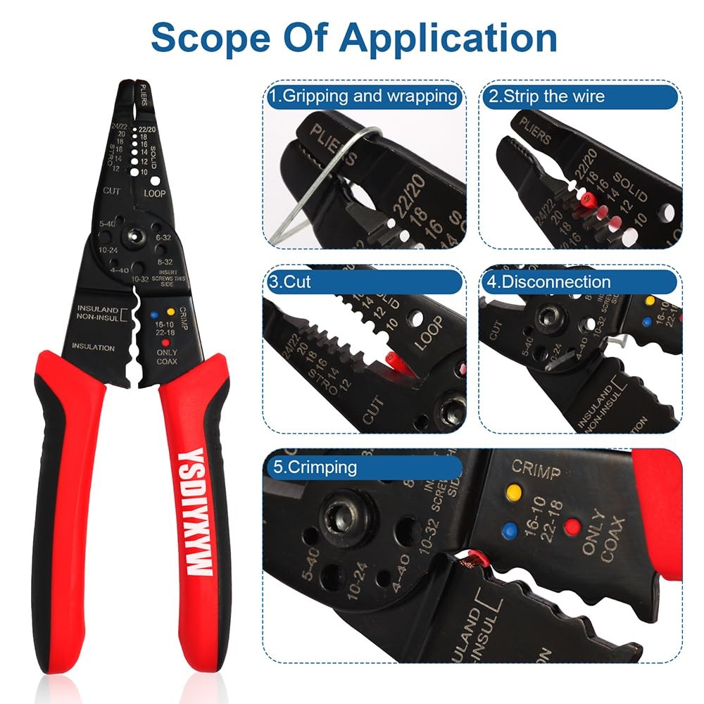 Wire Stripper, 3rd Generation Wire CrimpingTool, 8IN Professional Wire Strippers
