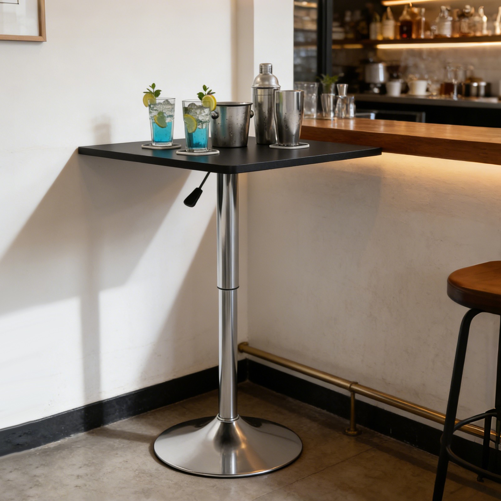 Modern Bar Table Metal Sofa Side Table Cafe Table Height Adjustable End Table