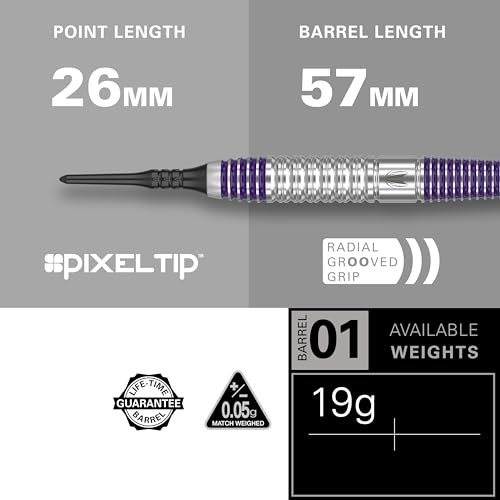 Luke Littler Brass Soft Tip Darts Set – 19G Pixel Tip Dart, The Nuke Player