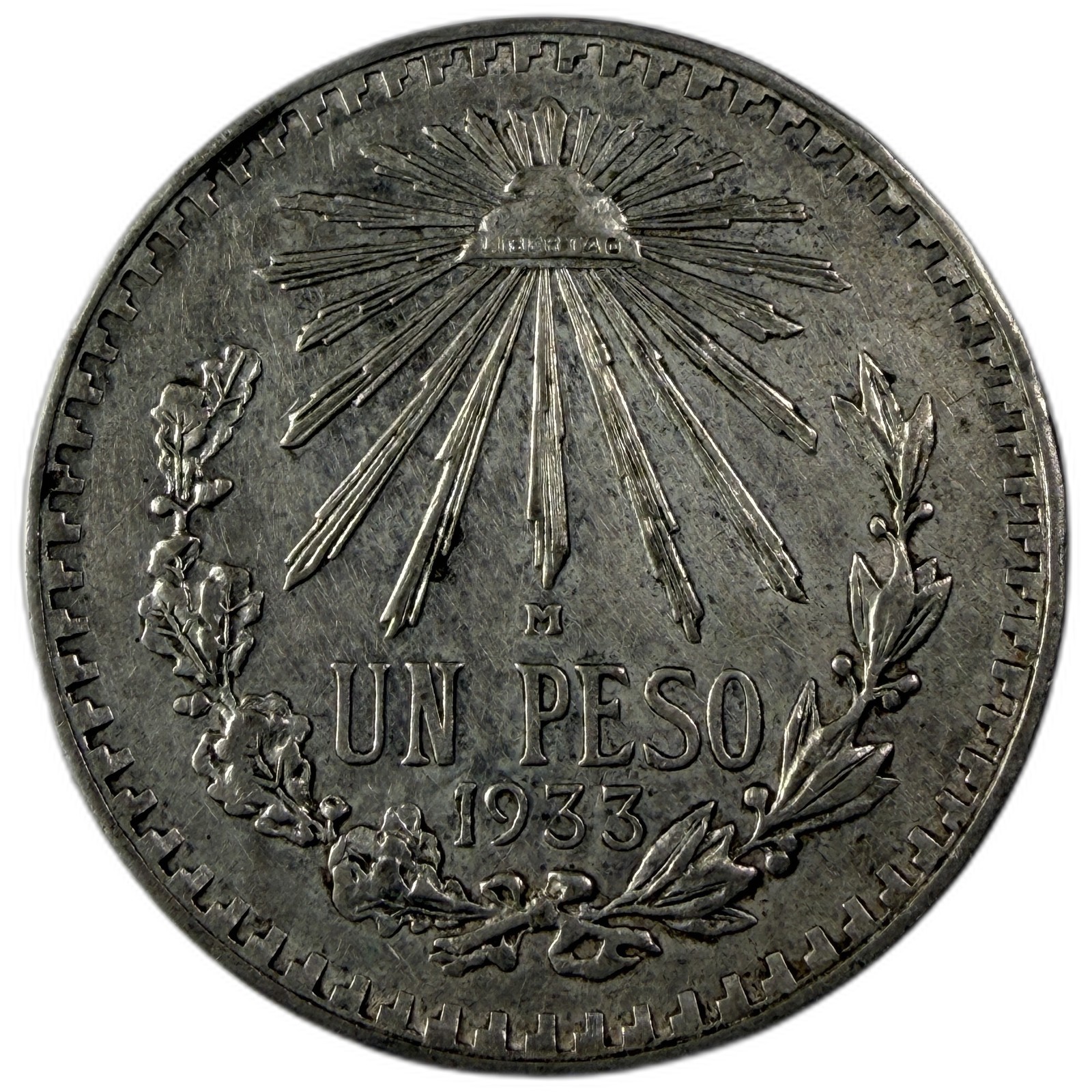 Mexico - 1 Peso - 1933 - KM#455 - Silver .720