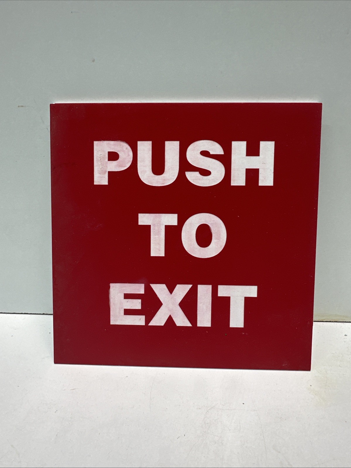 5” X 5” Push To Exit Sign. Stick On