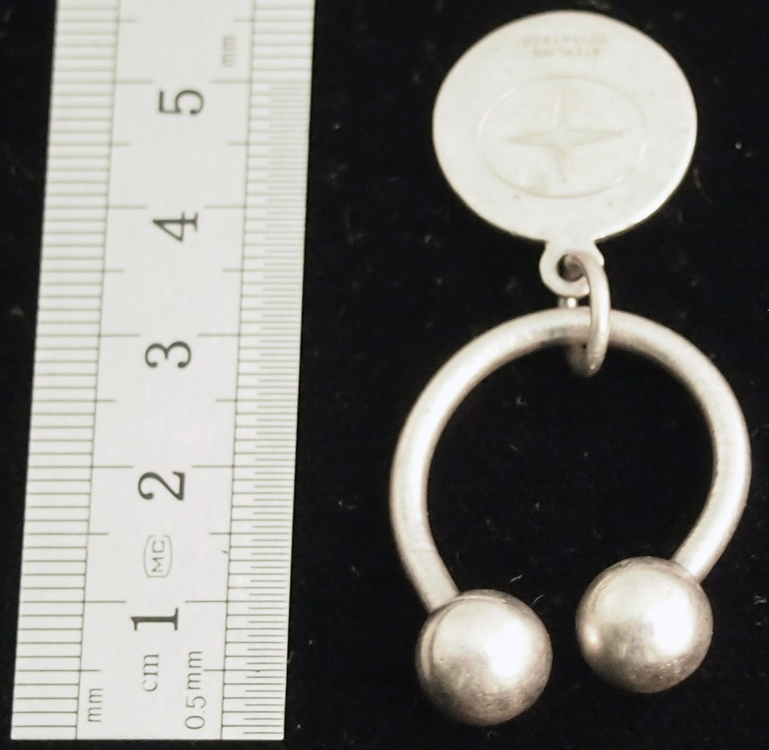 TIFFANY & CO. STERLING SILVER CHEVRON KEY RING 9.7g