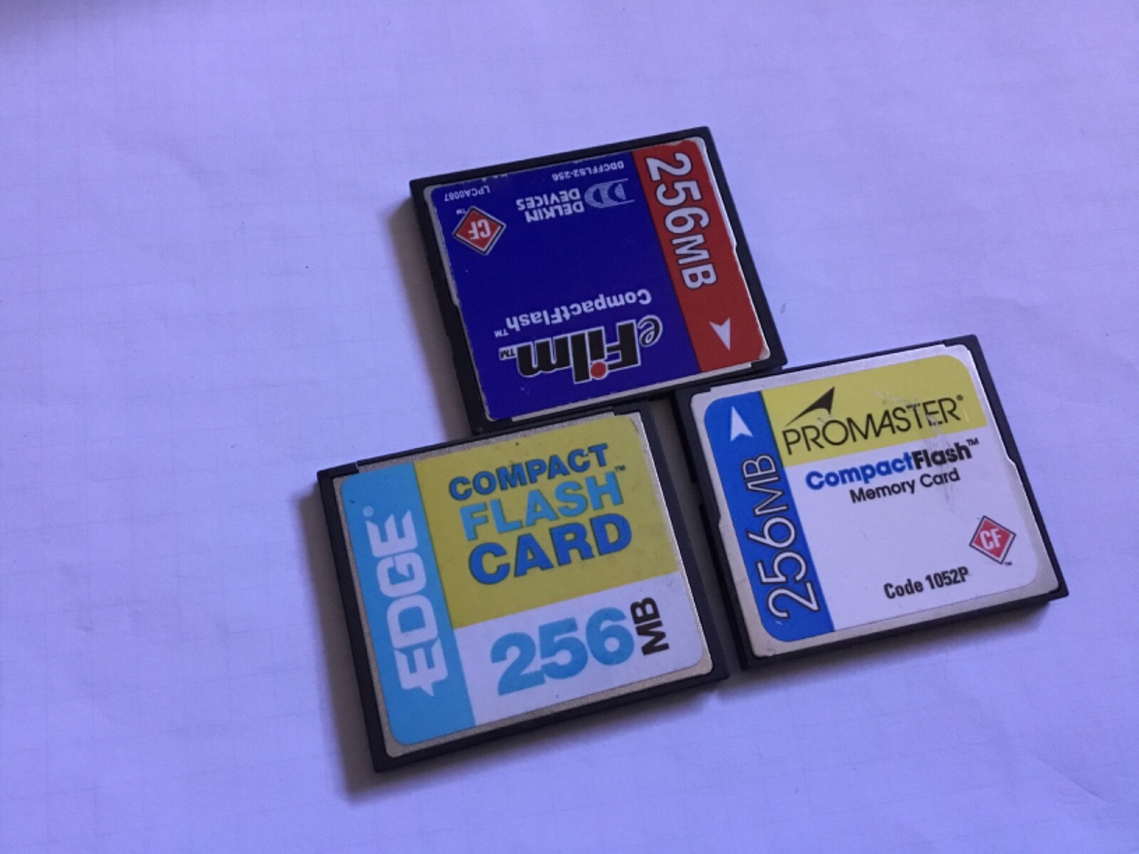 Lot of 3pcs 256MB assorted CF I compactflash memory cards *For older CF camera
