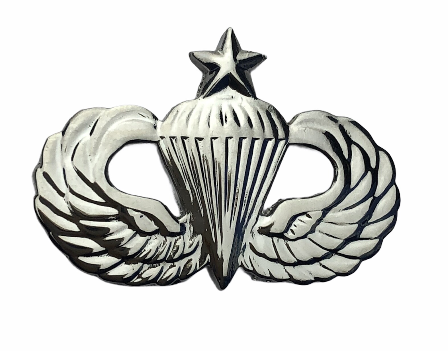 Senior Paratrooper Wings Silver Color 1 1/4 inch Hat Lapel Pin H14744s F1D29L