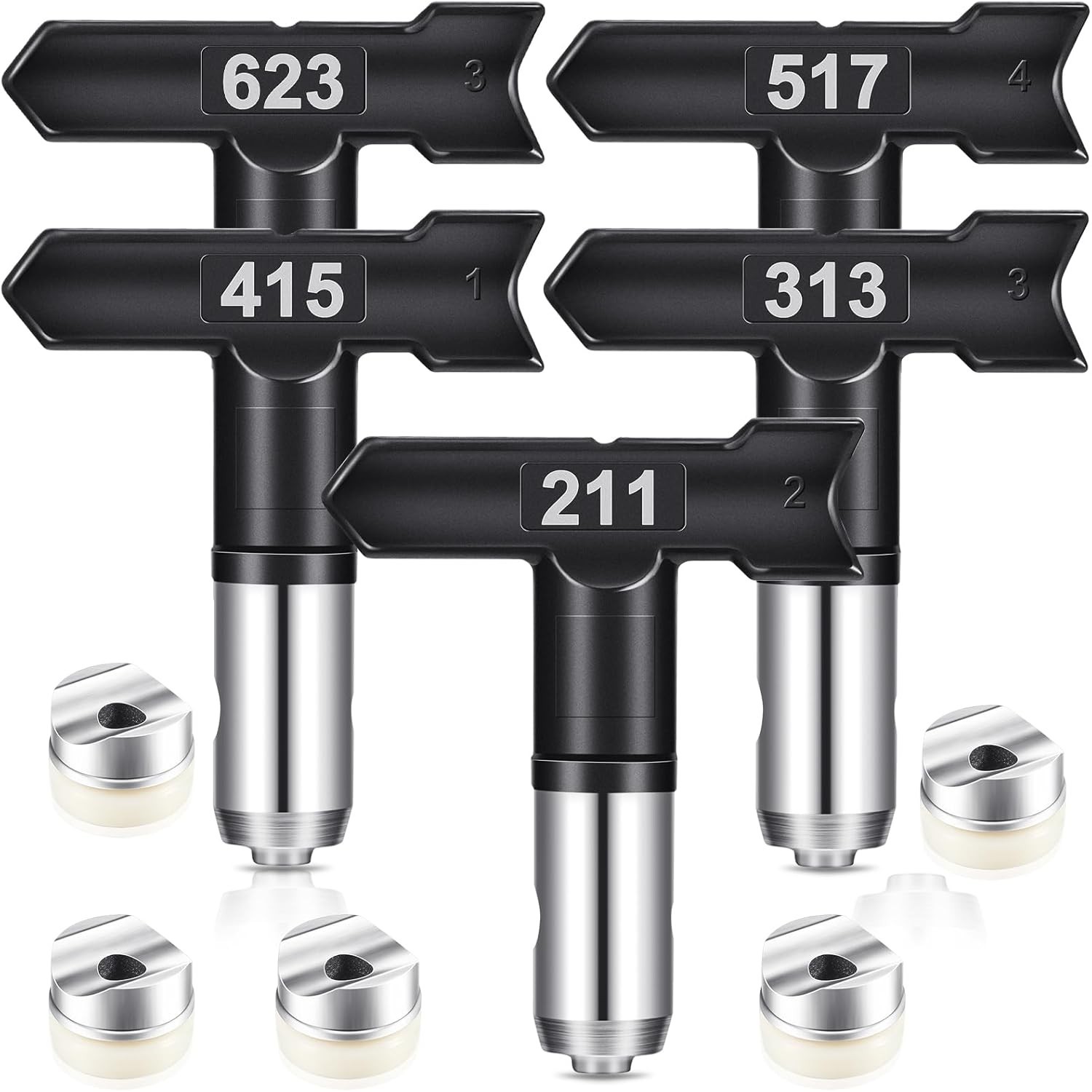Graco Paint Sprayer Tips, 5 Pcs Airless Paint Sprayer Tips Set (211/313/415/517/