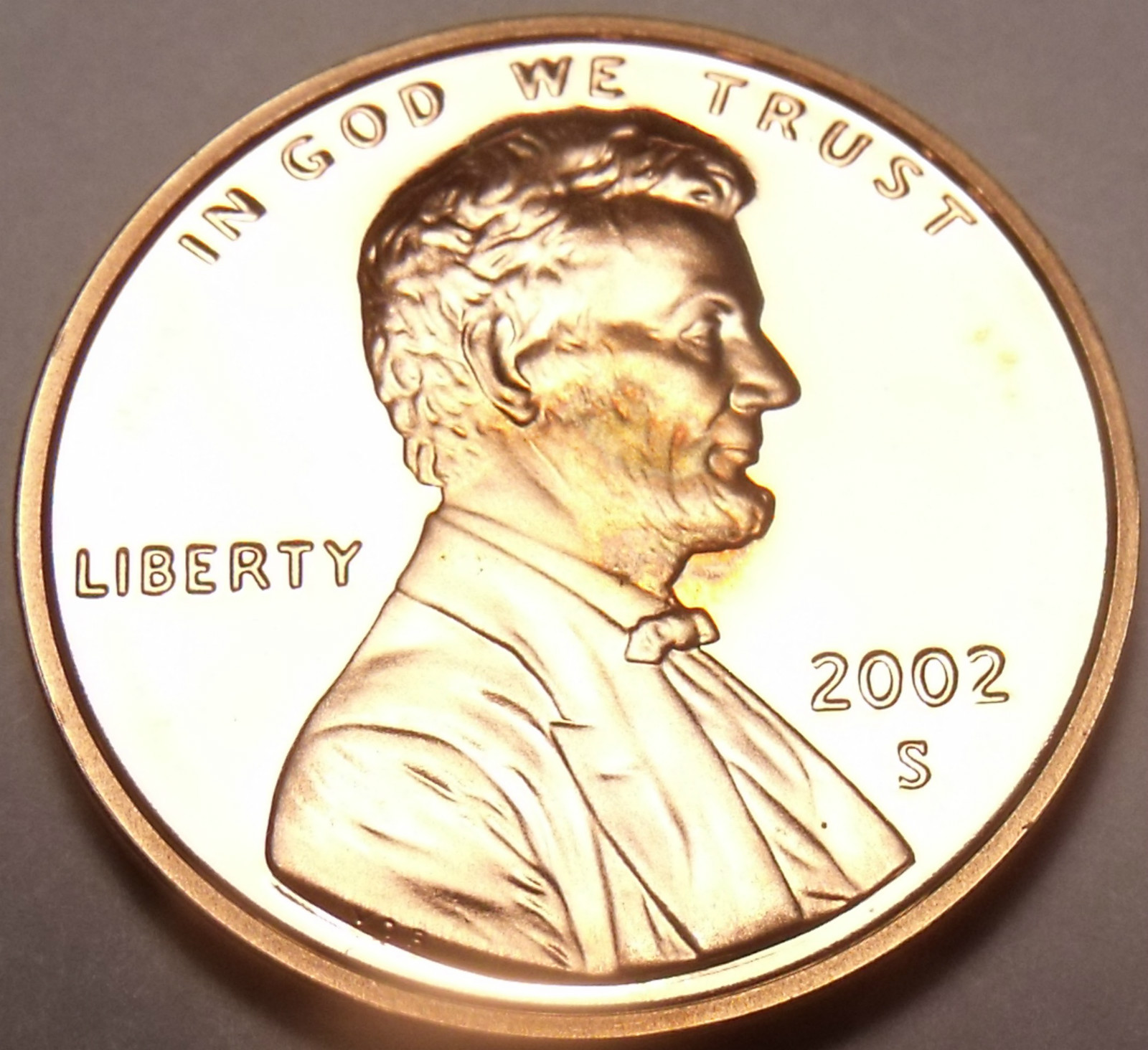 BLAZING RED 2002-S LINCOLN CENT PROOF~~WOW~~FREE SHIP~~