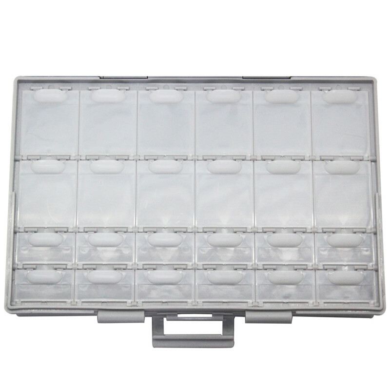 BOX-ALL-96 tiny components Beads screws Organizer Storage individual lids USA