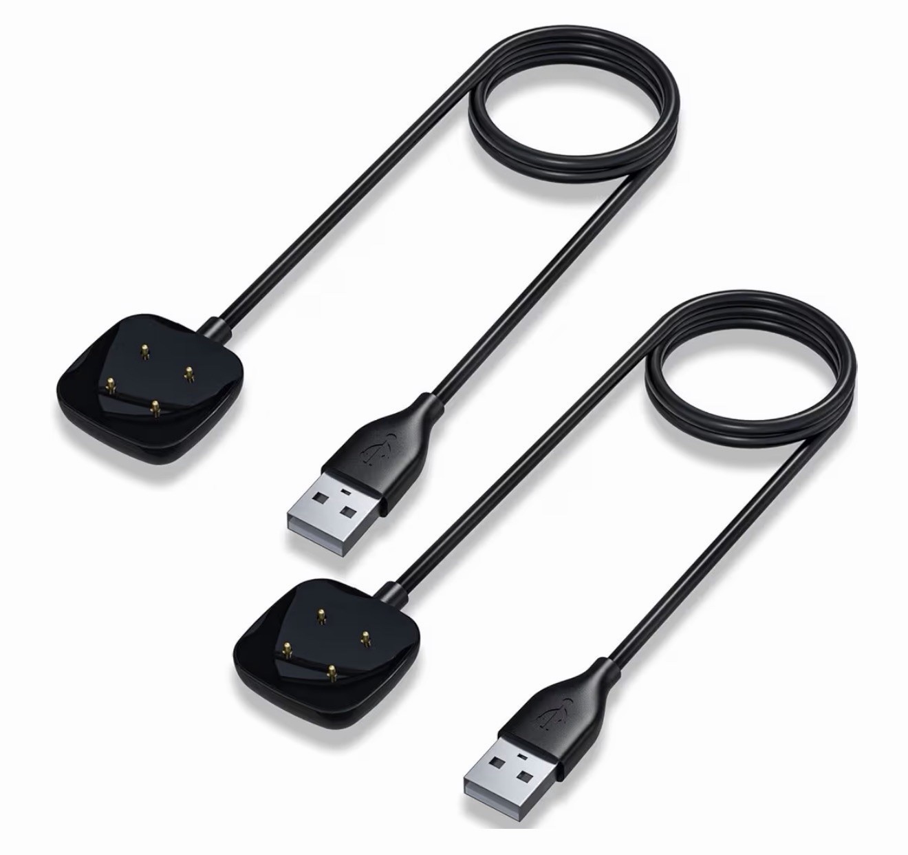 2-Pack Charger Cable for Fitbit Sense & Versa 3 Magnetic USB Charging Cord