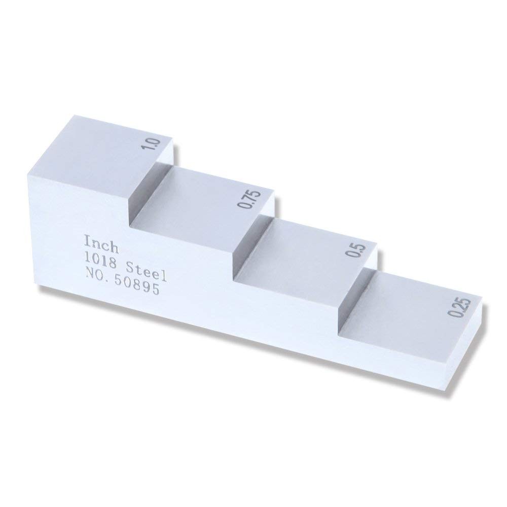4-Step Calibration Block Step Wedge UT Block #1018, 0.250''-1.000''