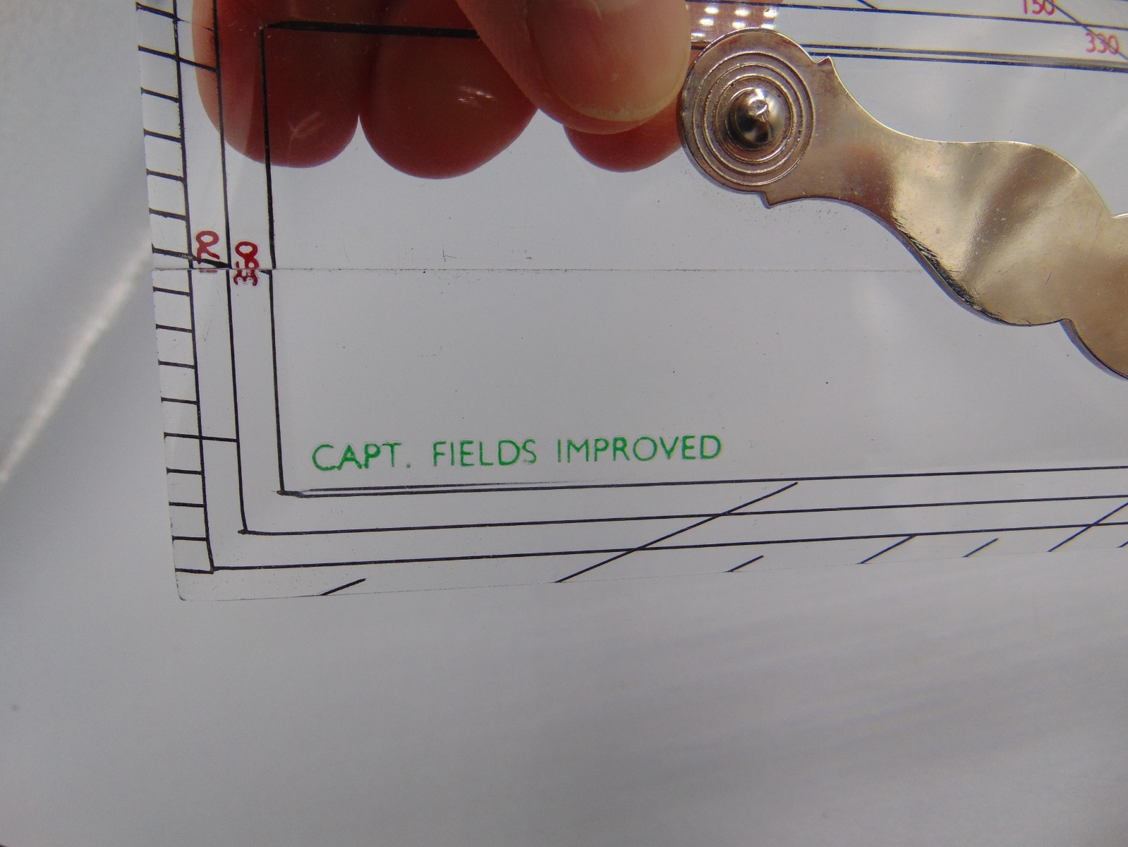 VINTAGE CAPT FIELDS IMPROVED PARALLEL PERSPEX RULER - MATHEMO SERIES